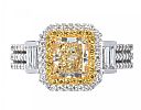 18CT WHITE GOLD YELLOW DIAMOND RING at Ross's Online Art Auctions