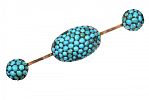 9CT GOLD TURQUOISE BROOCH at Ross's Online Art Auctions