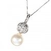 18CT WHITE GOLD FRESHWATER PEARL & DIAMOND NECKLACE at Ross's Online Art Auctions