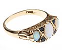 9CT GOLD SAPPHIRE & OPAL RING at Ross's Online Art Auctions