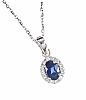 9CT WHITE GOLD SAPPHIRE & DIAMOND NECKLACE at Ross's Online Art Auctions