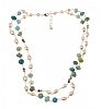 DOUBLE STRAND OF PEARL & JADE BEADS at Ross's Online Art Auctions