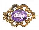 GOLD-TONE AMETHYST BROOCH at Ross's Online Art Auctions