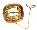 9CT GOLD CITRINE BROOCH at Ross's Online Art Auctions