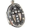 STERLING SILVER MARCASITE LOCKET & CHAIN at Ross's Online Art Auctions