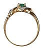 9CT GOLD EMERALD & DIAMOND TWIST RING at Ross's Online Art Auctions