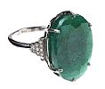 STERLING SILVER EMERALD RING at Ross's Online Art Auctions