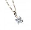 STERLING SILVER CUBIC ZIRCONIA PENDANT & CHAIN at Ross's Online Art Auctions