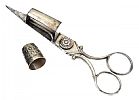 SILVER SNUFFER SCISSORS & THIMBLE at Ross's Online Art Auctions
