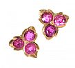 GOLD-TONE RUBY STUD EARRINGS at Ross's Online Art Auctions