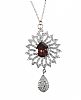 STERLING SILVER GARNET & CRYSTAL NECKLACE at Ross's Online Art Auctions