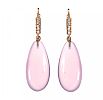 18CT GOLD ROSE QUARTZ AND DIAMOND EARRINGS at Ross's Online Art Auctions
