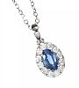18CT WHITE GOLD SAPPHIRE & DIAMOND NECKLACE at Ross's Online Art Auctions