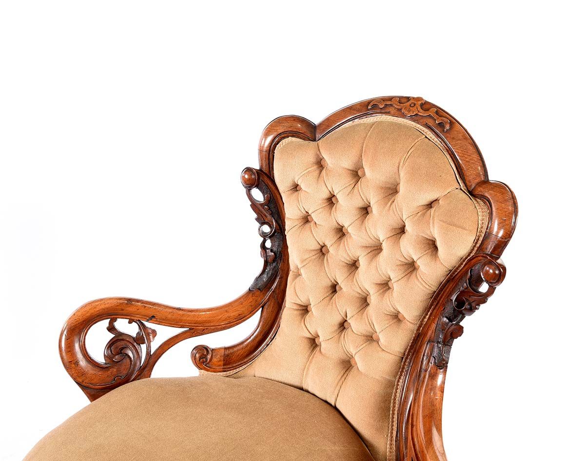VICTORIAN LADYS & GENT'S BUTTON BACK CHAIR at Ross's Online Art Auctions