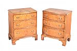 PAIR OF WALNUT BOW FRONT CHEST at Ross's Online Art Auctions
