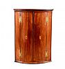 GEORGIAN MAHOGANY BLIND & BOW FRONT HANGING CORNER CABINET at Ross's Online Art Auctions