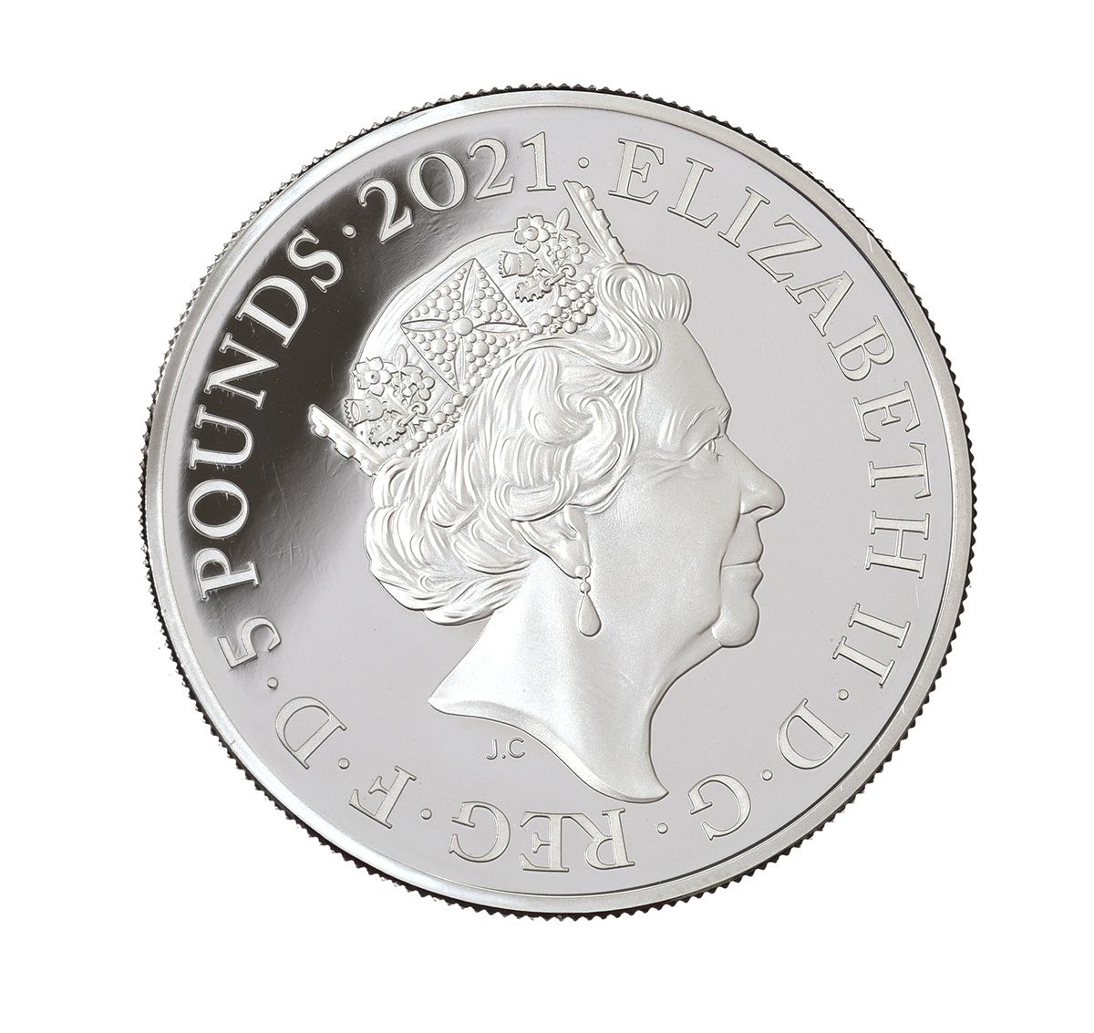 FIVE POUND SILVER PROOF COIN at Ross's Online Art Auctions