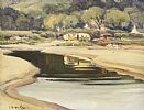 CARAVANS BY THE RIVER DUN by Charles McAuley at Ross's Online Art Auctions
