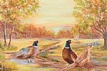 PHEASANTS IN THE CLEARING by Pat Montgomery at Ross's Online Art Auctions