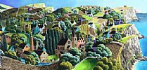 COASTAL TOWN by George Callaghan at Ross's Online Art Auctions