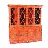 NINETEENTH CENTURY JAPANNED LACQUER BREAKFRONT FOUR DOOR LIBRARY BOOKCASE at Ross's Online Art Auctions