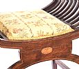 EDWARDIAN INLAID MAHOGANY CRADLE  STOOL at Ross's Online Art Auctions