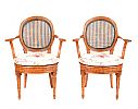 PAIR OF ANTIQUE WALNUT BERGERE BACK ARMCHAIRS at Ross's Online Art Auctions