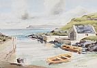 BOAT HOUSE , BALLINTOY by Robert T.  Cochrane at Ross's Online Art Auctions