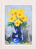 STILL LIFE FLOWERS IN A BLUE VASE by Ronald Keefer at Ross's Online Art Auctions