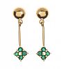 18CT GOLD EMERALD EARRINGS at Ross's Online Art Auctions