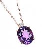 18CT ROSE GOLD AMETHYST & DIAMOND NECKLACE at Ross's Online Art Auctions