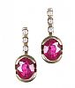 9CT GOLD RUBY & DIAMOND EARRINGS at Ross's Online Art Auctions