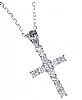 18CT WHITE GOLD DIAMOND CROSS NECKLACE at Ross's Online Art Auctions