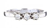 9CT WHITE GOLD THREE STONE DIAMOND RING at Ross's Online Art Auctions