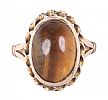 9CT GOLD TIGERS EYE RING at Ross's Online Art Auctions