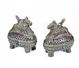 TWO BRONZE INCENSE BURNERS at Ross's Online Art Auctions