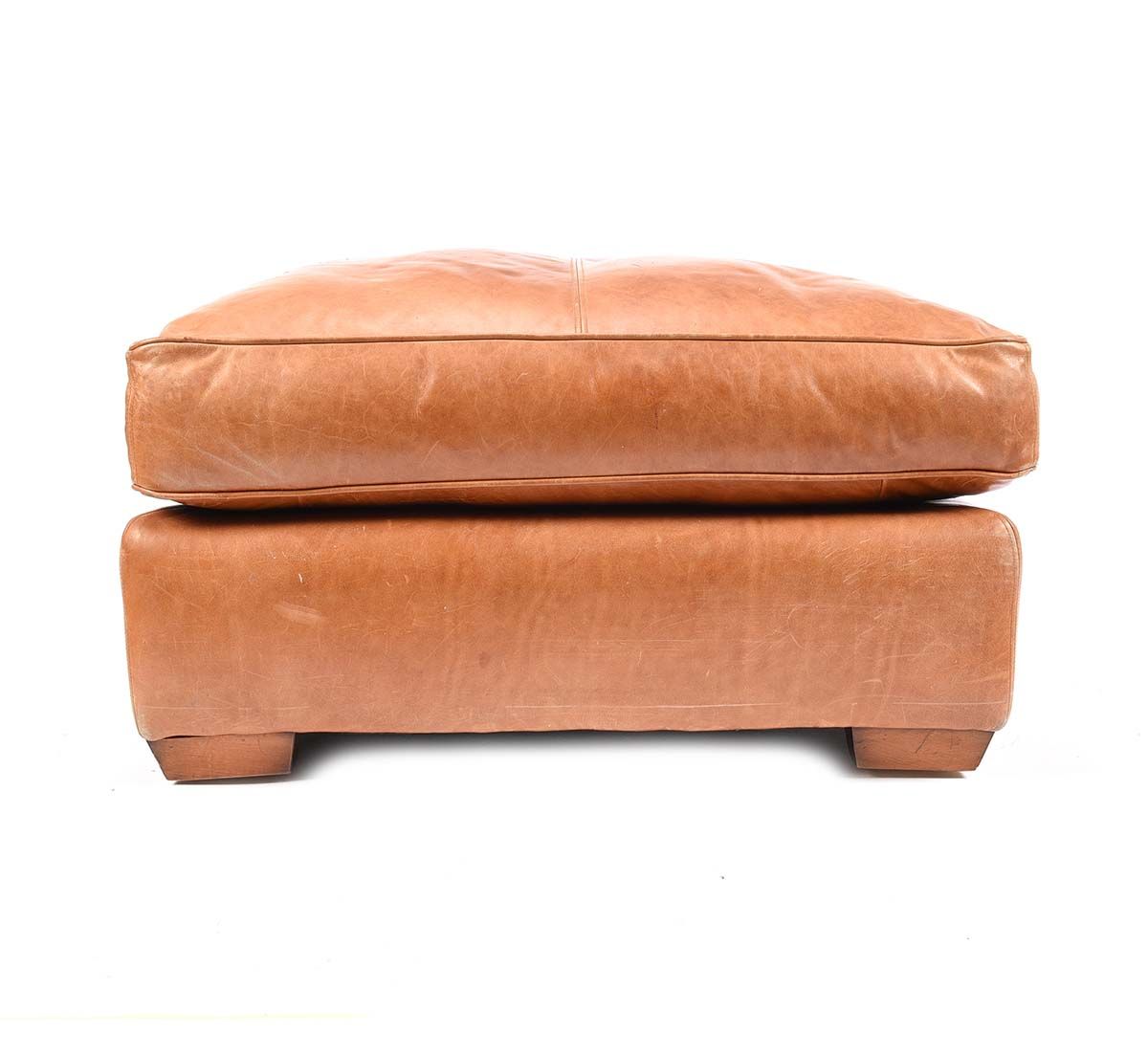 LARGE LEATHER STOOL at Ross's Online Art Auctions