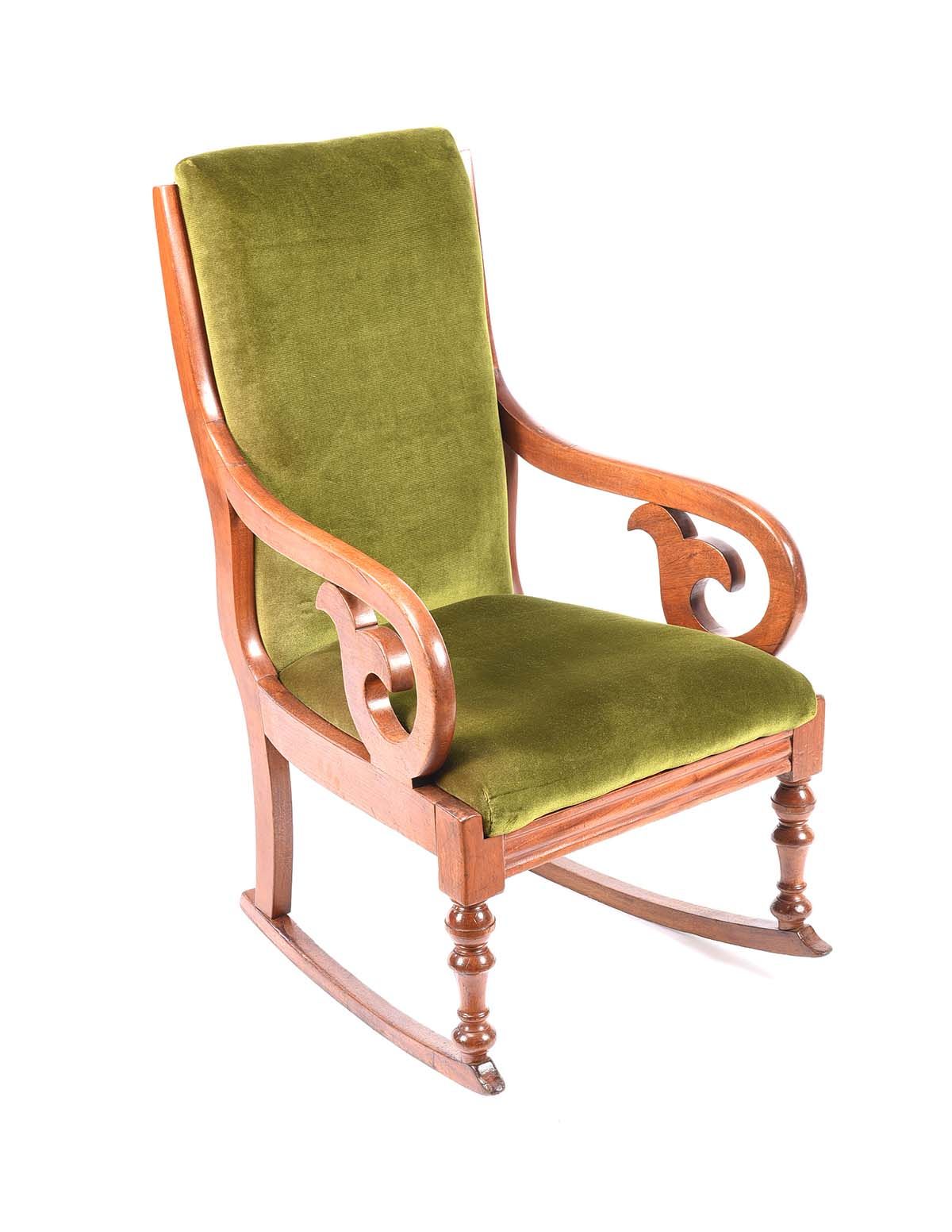 VICTORIAN MAHOGANY ROCKING CHAIR at Ross's Online Art Auctions
