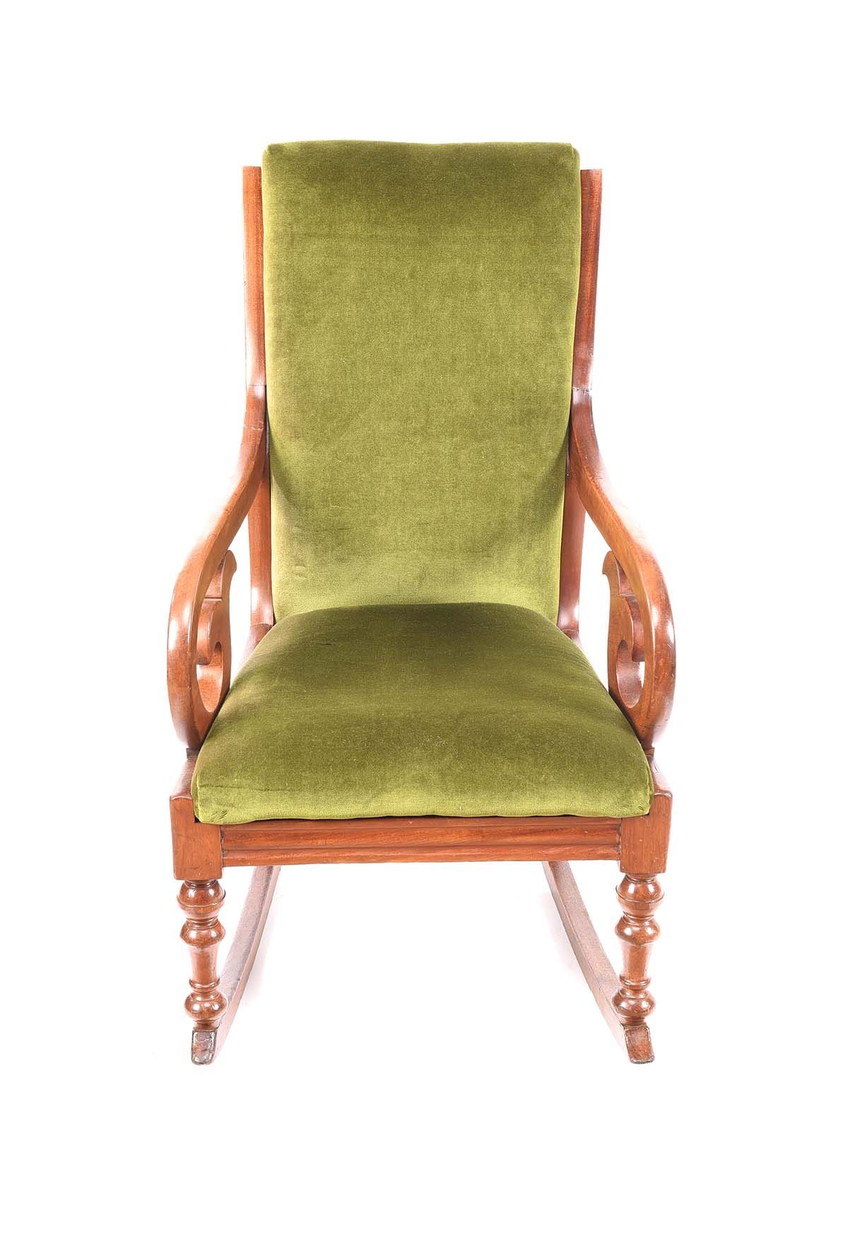 VICTORIAN MAHOGANY ROCKING CHAIR at Ross's Online Art Auctions