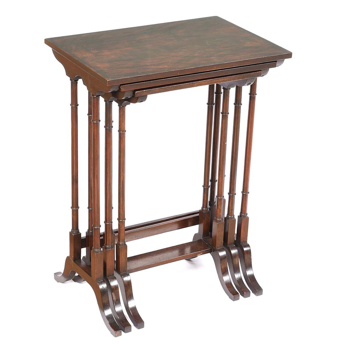 EDWARDIAN INLAID NEST OF THREE TABLES at Ross's Online Art Auctions