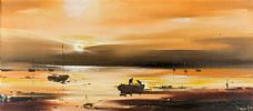 SUNSET ON STRANGFORD LOUGH by Frank Fitzsimons at Ross's Online Art Auctions