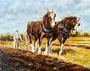 HORSES PLOUGHING by Stephen Brown at Ross's Online Art Auctions