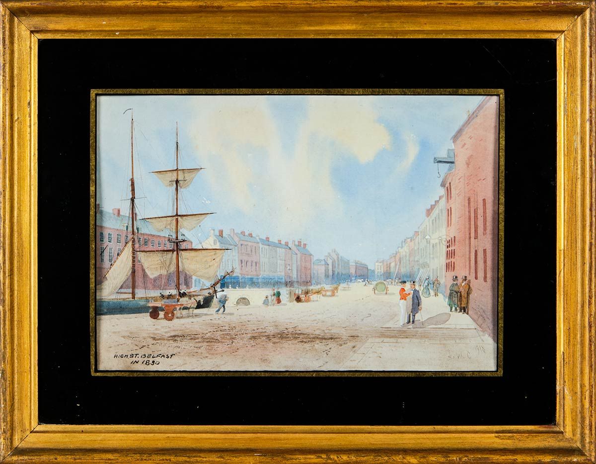 HIGH STREET BELFAST IN 1830 by Joseph William  Carey RUA at Ross's Online Art Auctions