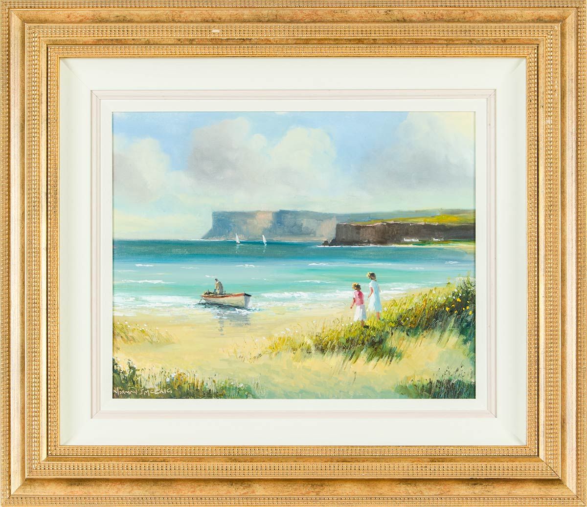 LOBSTER BOAT, BALLYCASTLE by Norman J.  McCaig at Ross's Online Art Auctions