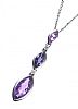 9CT WHITE GOLD AMETHYST & DIAMOND PENDANT ON A STERLING SILVER CHAIN at Ross's Online Art Auctions