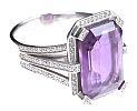 18CT WHITE GOLD AMETHYST & DIAMOND RING at Ross's Online Art Auctions