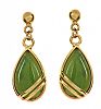 14CT GOLD JADE EARRINGS at Ross's Online Art Auctions