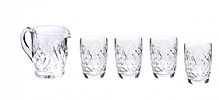 WATERFORD CRYSTAL WATER JUG & FOUR TUMBLERS at Ross's Online Art Auctions