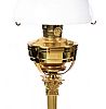 VICTORIAN BRASS CORINTHIAN PILLAR OIL LAMP at Ross's Online Art Auctions