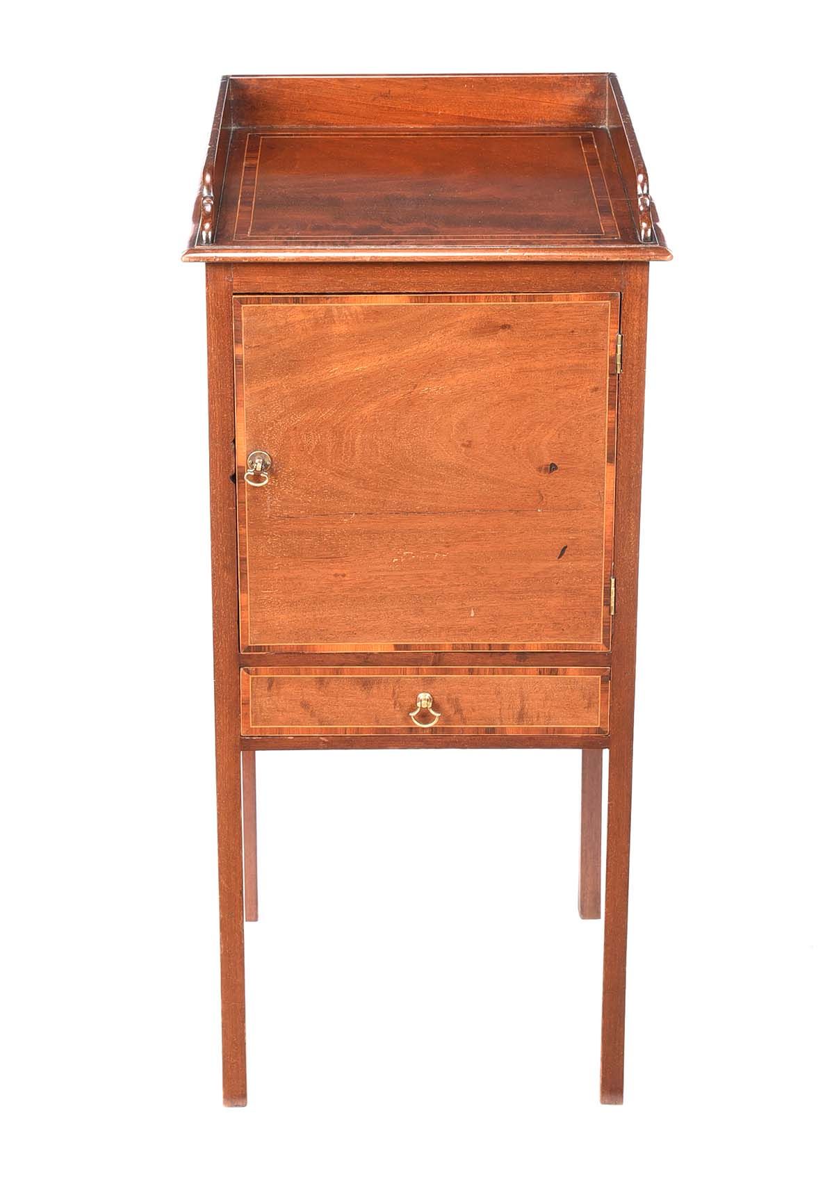 GEORGIAN INLAID MAHOGANY BEDSIDE PEDESTAL at Ross's Online Art Auctions